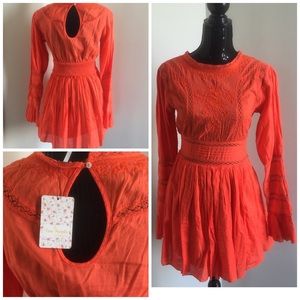 Free People: Hobo Chic Orange Dress